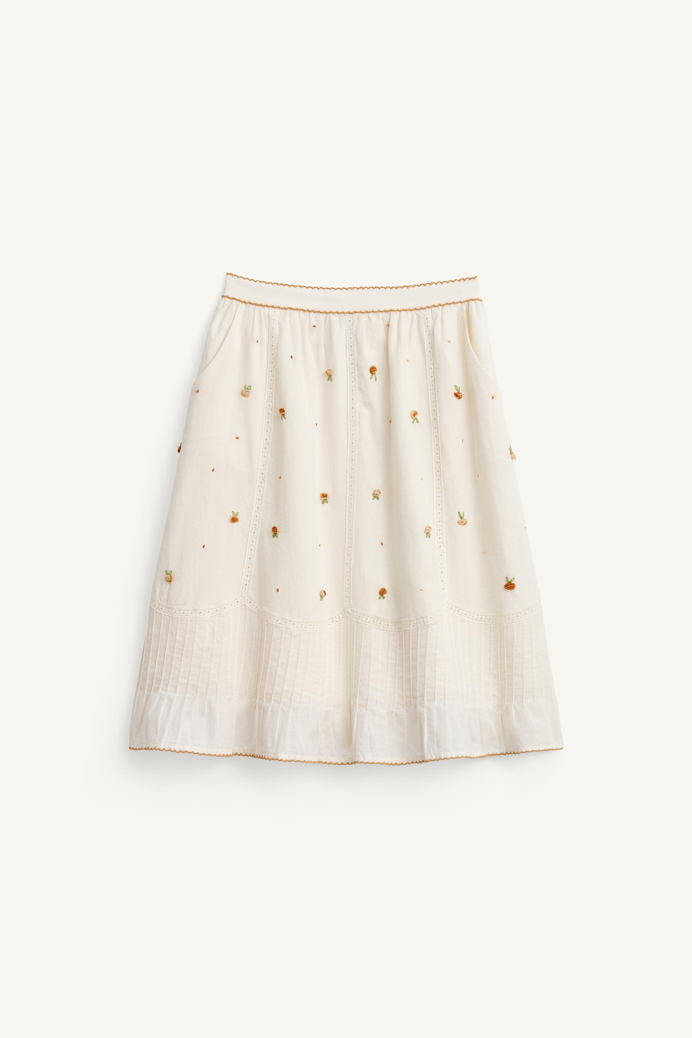LIMITED EDITION EMBROIDERED FLORAL MIDI SKIRT